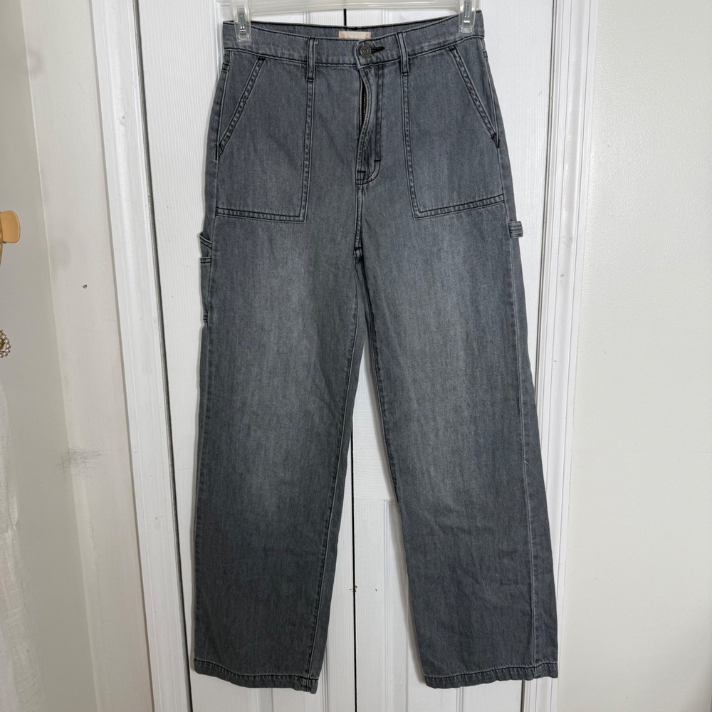Hidden Jeans Carpenter Pants 27 Grey Wide Leg Utility Workwear Streetwear Grunge